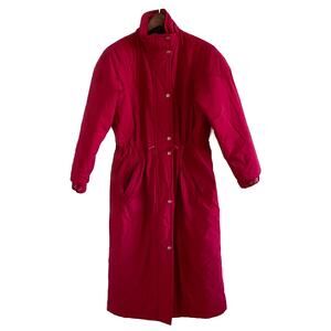 Vintage 90s L.L. Bean puffer parka snowflake snaps raspberry red pink size SP